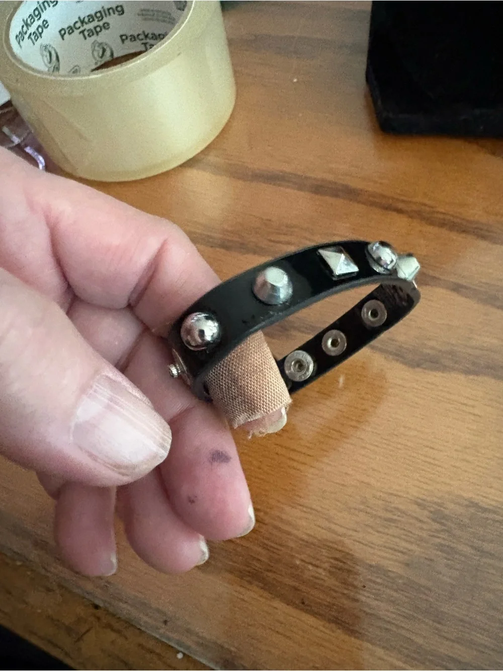 Black Studded Silicone Wristband